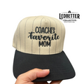 Coach's Favorite Mom Embroidered Pinstripe Baseball Cap