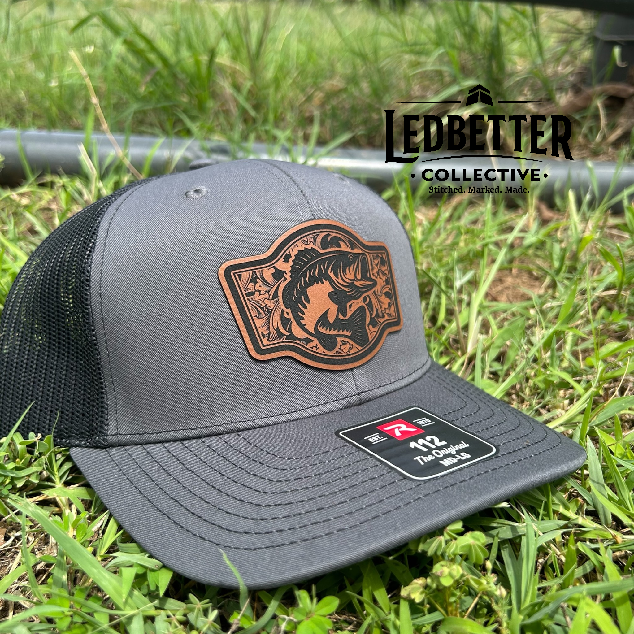 Fishing Leatherette Patch Richardson 112 Trucker Hat