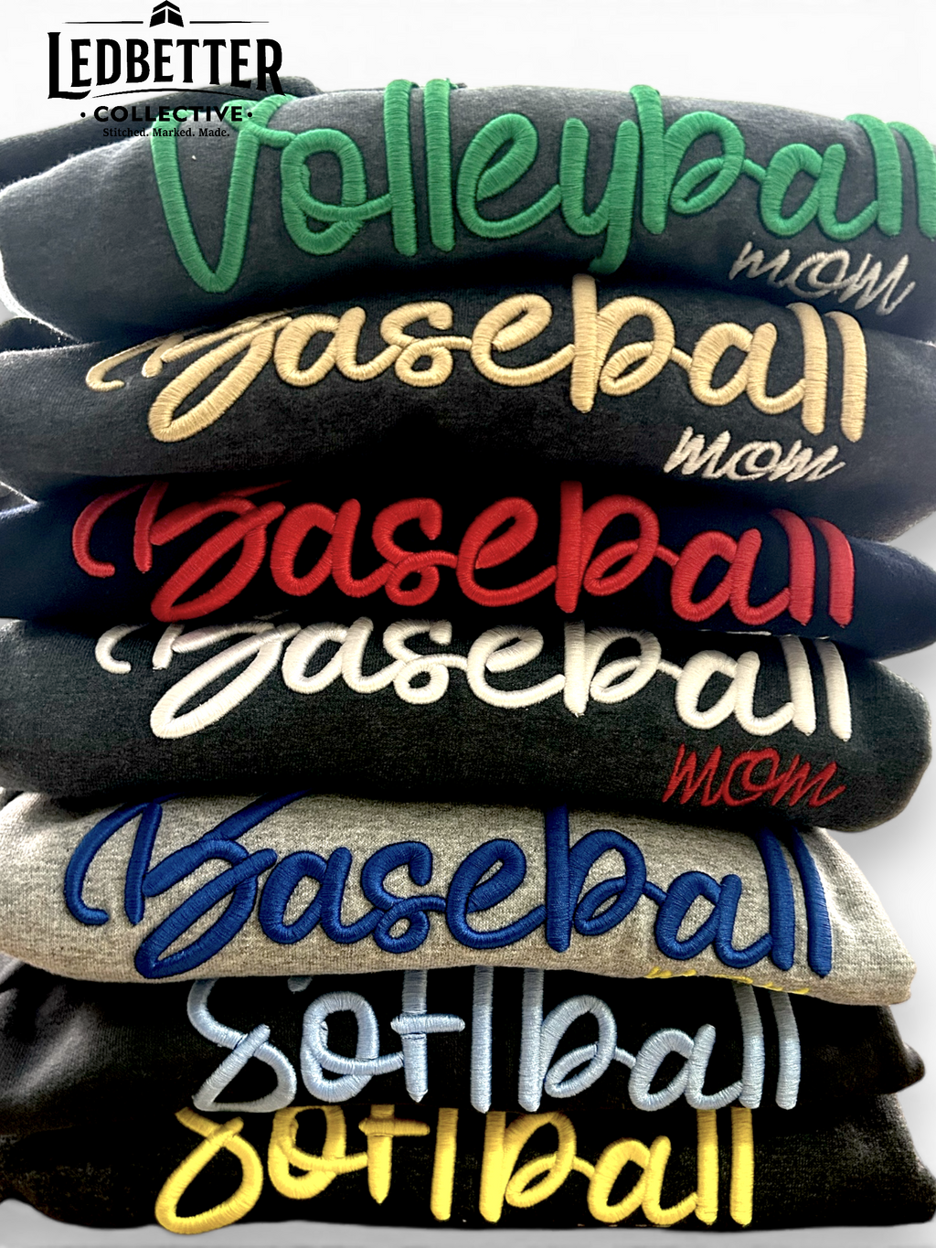 3D Puff Sports Mom Sweatshirt | Baseball Mom, Softball Mom, Football Mom, Volleyball Mom & Soccer Mom Crewneck