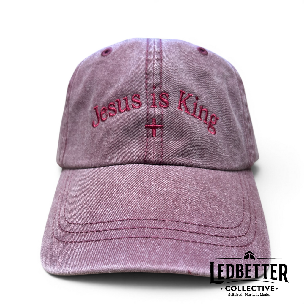 Jesus Is King Embroidered Pigment Dyed Hat
