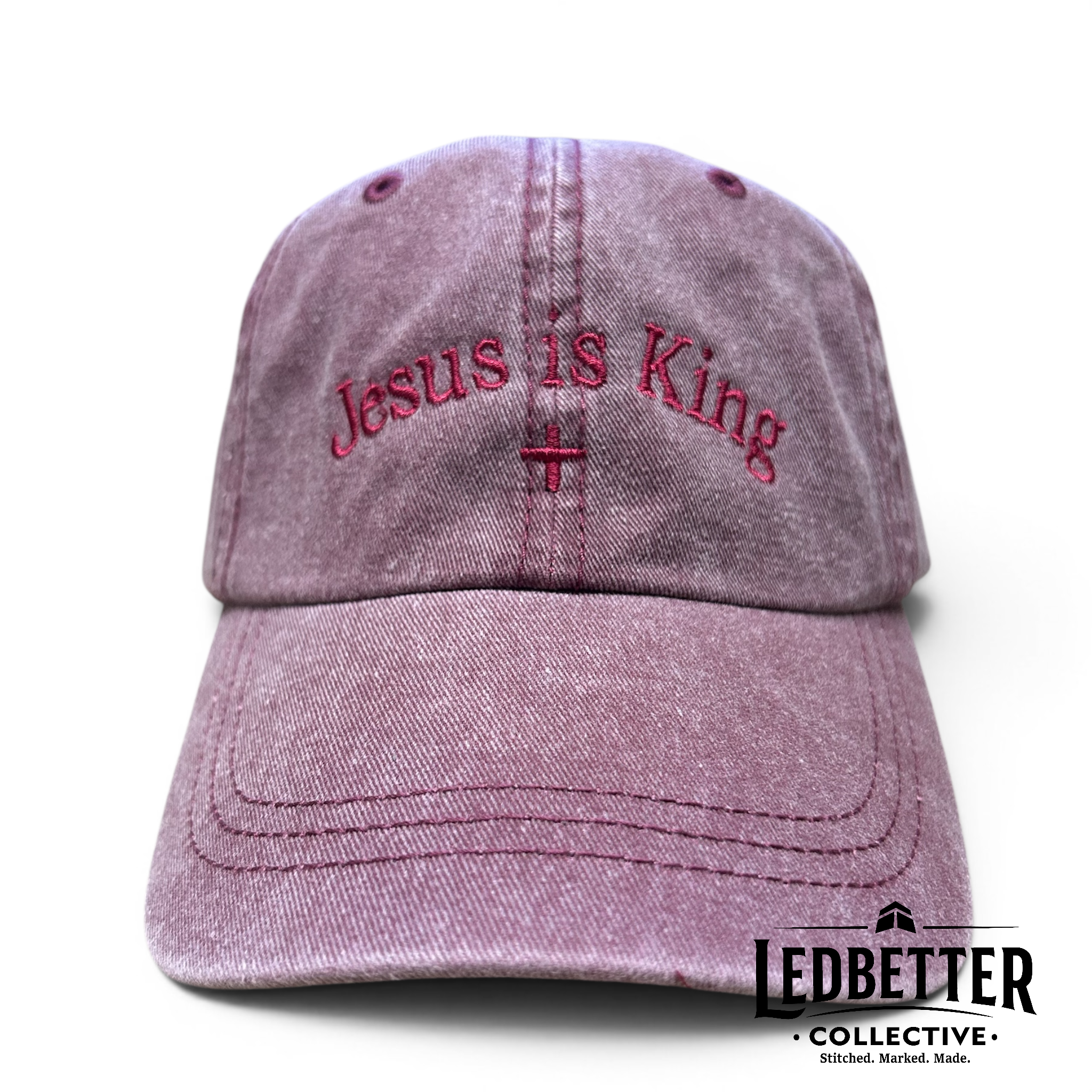 Jesus Is King Embroidered Pigment Dyed Hat