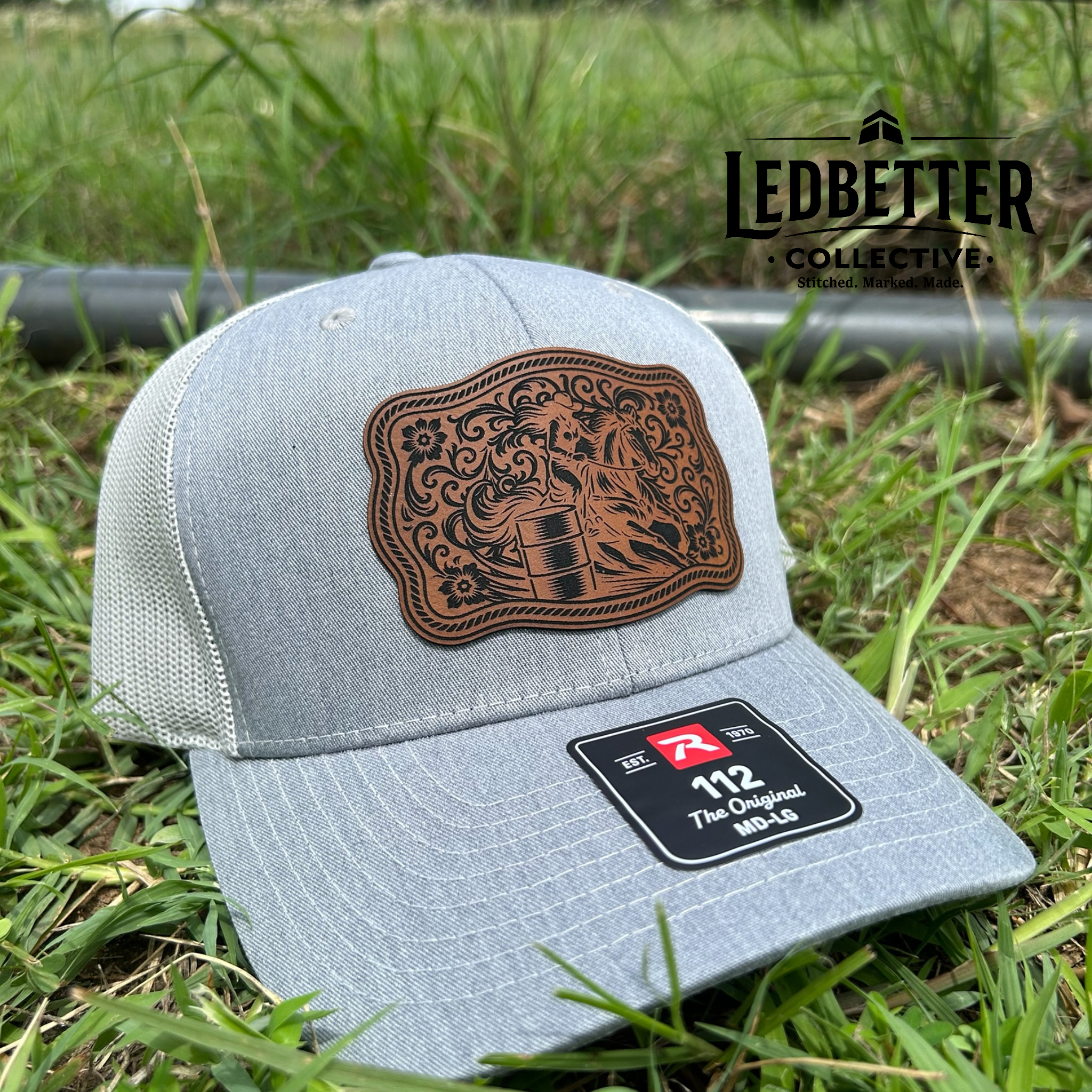 Barrel Racing Leatherette Patch Richardson 112 Trucker Hat