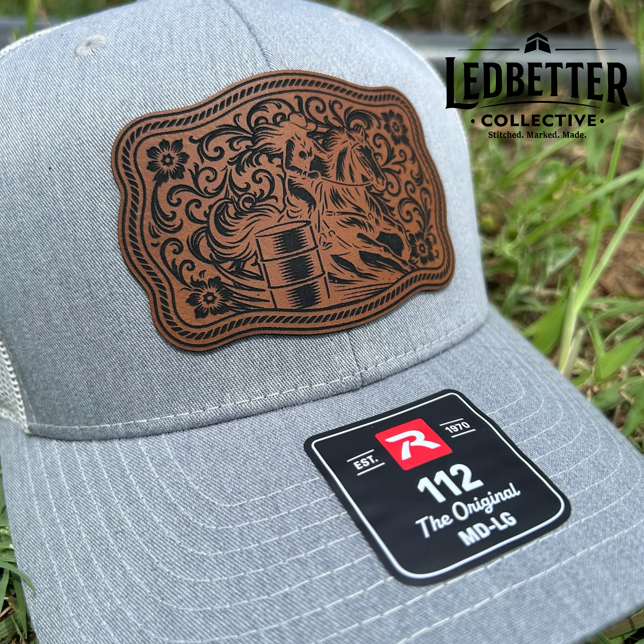 Barrel Racing Leatherette Patch Richardson 112 Trucker Hat