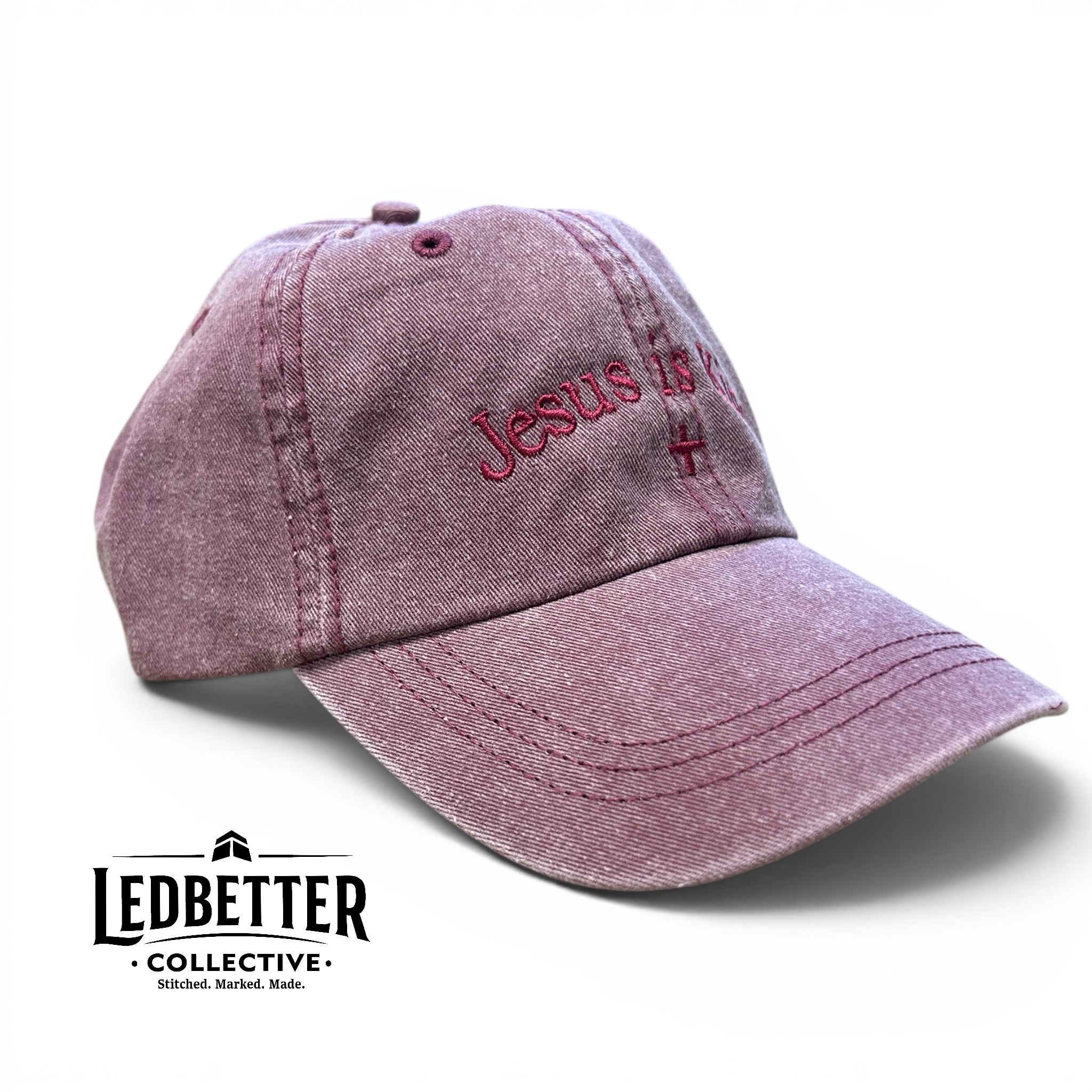 Jesus Is King Embroidered Pigment Dyed Hat